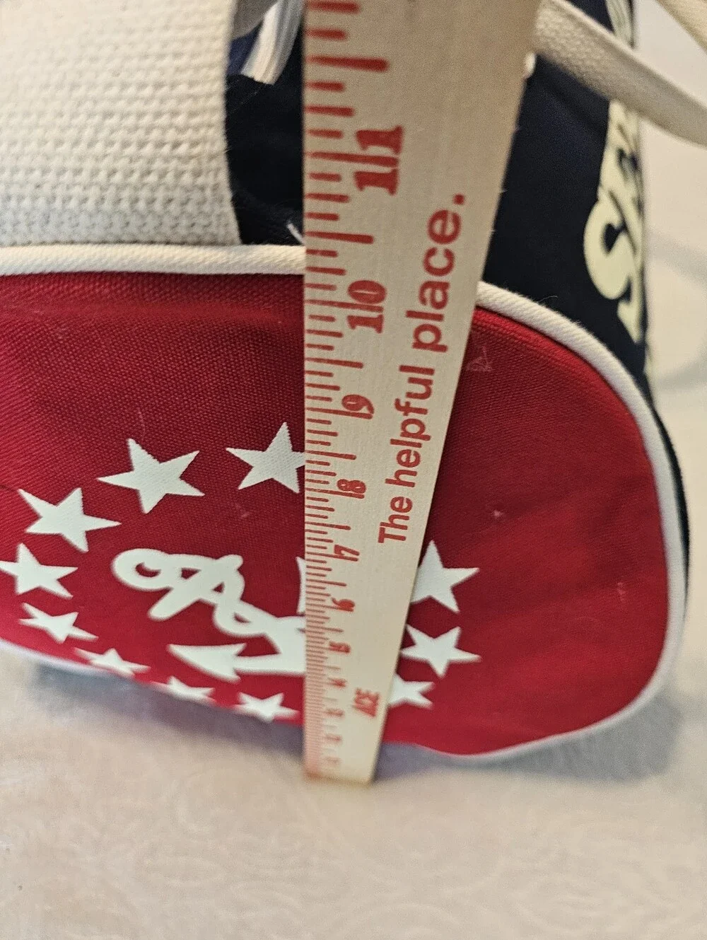 Vintage Sebago Docksides Canvas Duffel Navy Red White Anchor Stars US Sailing